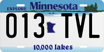 MN license plate 013TVL