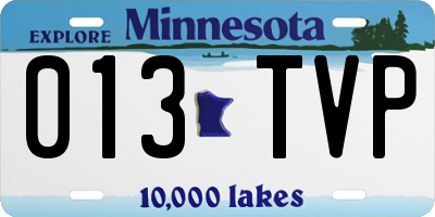 MN license plate 013TVP