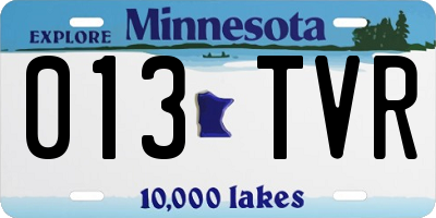 MN license plate 013TVR