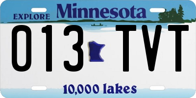 MN license plate 013TVT