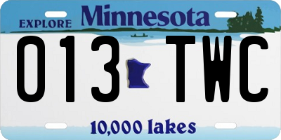 MN license plate 013TWC