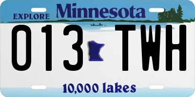 MN license plate 013TWH