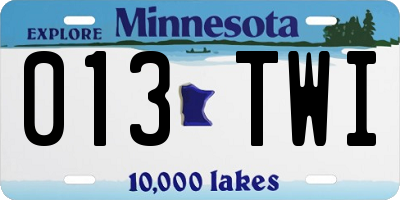 MN license plate 013TWI