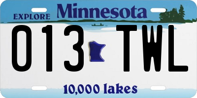 MN license plate 013TWL