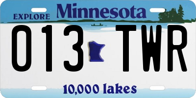 MN license plate 013TWR