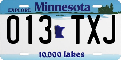 MN license plate 013TXJ
