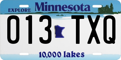 MN license plate 013TXQ