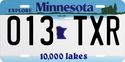 MN license plate 013TXR