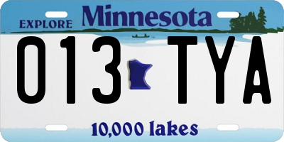 MN license plate 013TYA