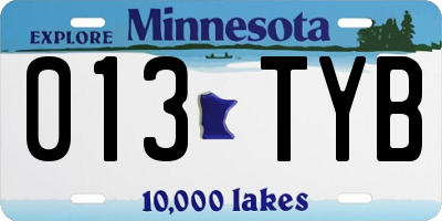 MN license plate 013TYB