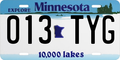 MN license plate 013TYG