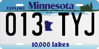 MN license plate 013TYJ