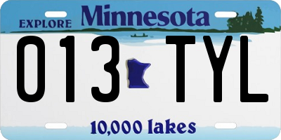 MN license plate 013TYL