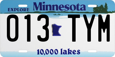 MN license plate 013TYM