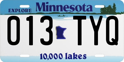 MN license plate 013TYQ