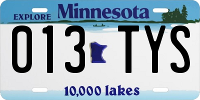 MN license plate 013TYS