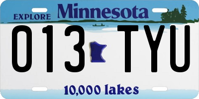 MN license plate 013TYU