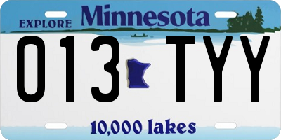 MN license plate 013TYY