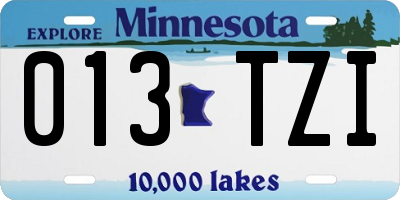 MN license plate 013TZI