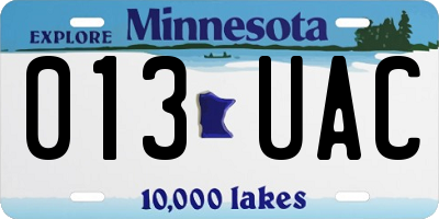 MN license plate 013UAC