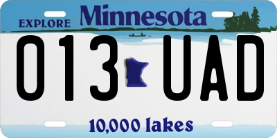 MN license plate 013UAD