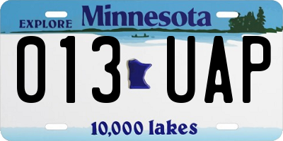 MN license plate 013UAP