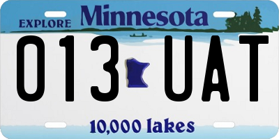 MN license plate 013UAT