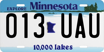 MN license plate 013UAU