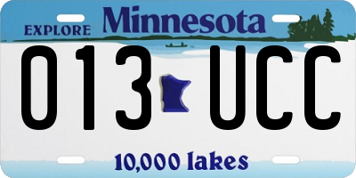 MN license plate 013UCC