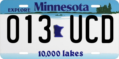MN license plate 013UCD