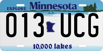 MN license plate 013UCG