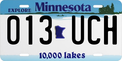 MN license plate 013UCH