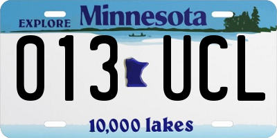 MN license plate 013UCL