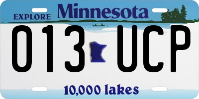 MN license plate 013UCP