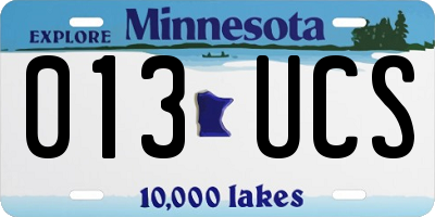 MN license plate 013UCS