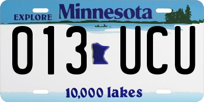 MN license plate 013UCU