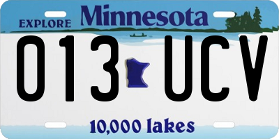 MN license plate 013UCV