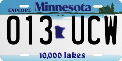 MN license plate 013UCW