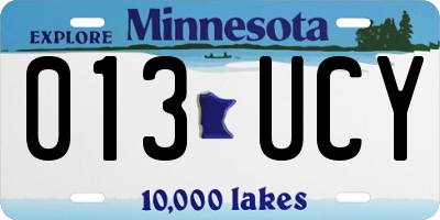 MN license plate 013UCY