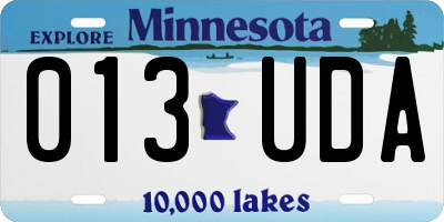MN license plate 013UDA