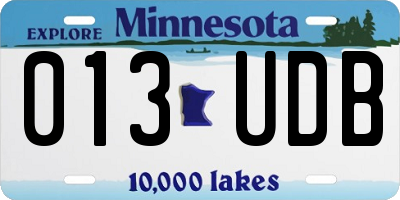 MN license plate 013UDB