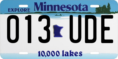 MN license plate 013UDE