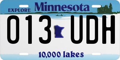 MN license plate 013UDH