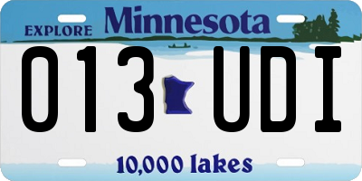 MN license plate 013UDI