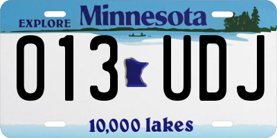 MN license plate 013UDJ