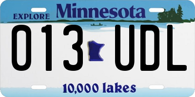 MN license plate 013UDL
