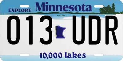 MN license plate 013UDR