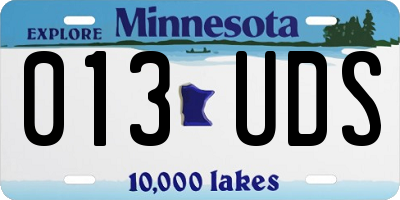 MN license plate 013UDS