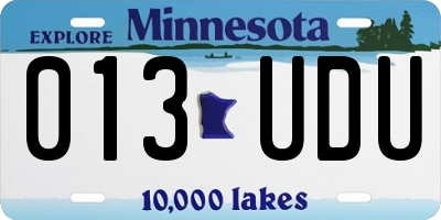 MN license plate 013UDU