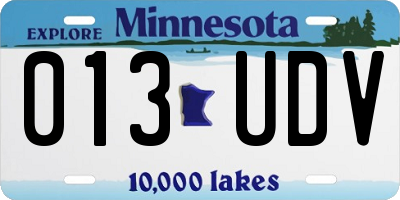 MN license plate 013UDV